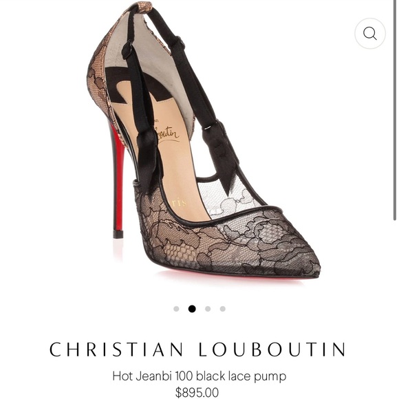 Christian Louboutin Jeanbi Black Lace Pump Heels size 11 or 41 - Picture 4 of 12